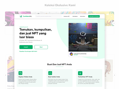 NFT Marketplace homepage design indonesia landing page marketplace nft ui ux website