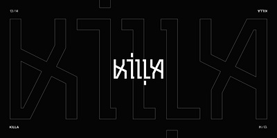 "KILLA" ambigram ambigram art branding design symmetry type type design typography vector