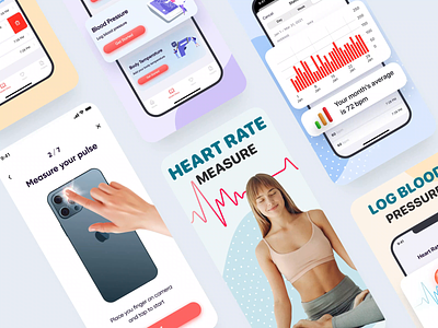 💓 Pulse Plus: Heart Rate Monitor app health heart mobile product design tracker ui ux