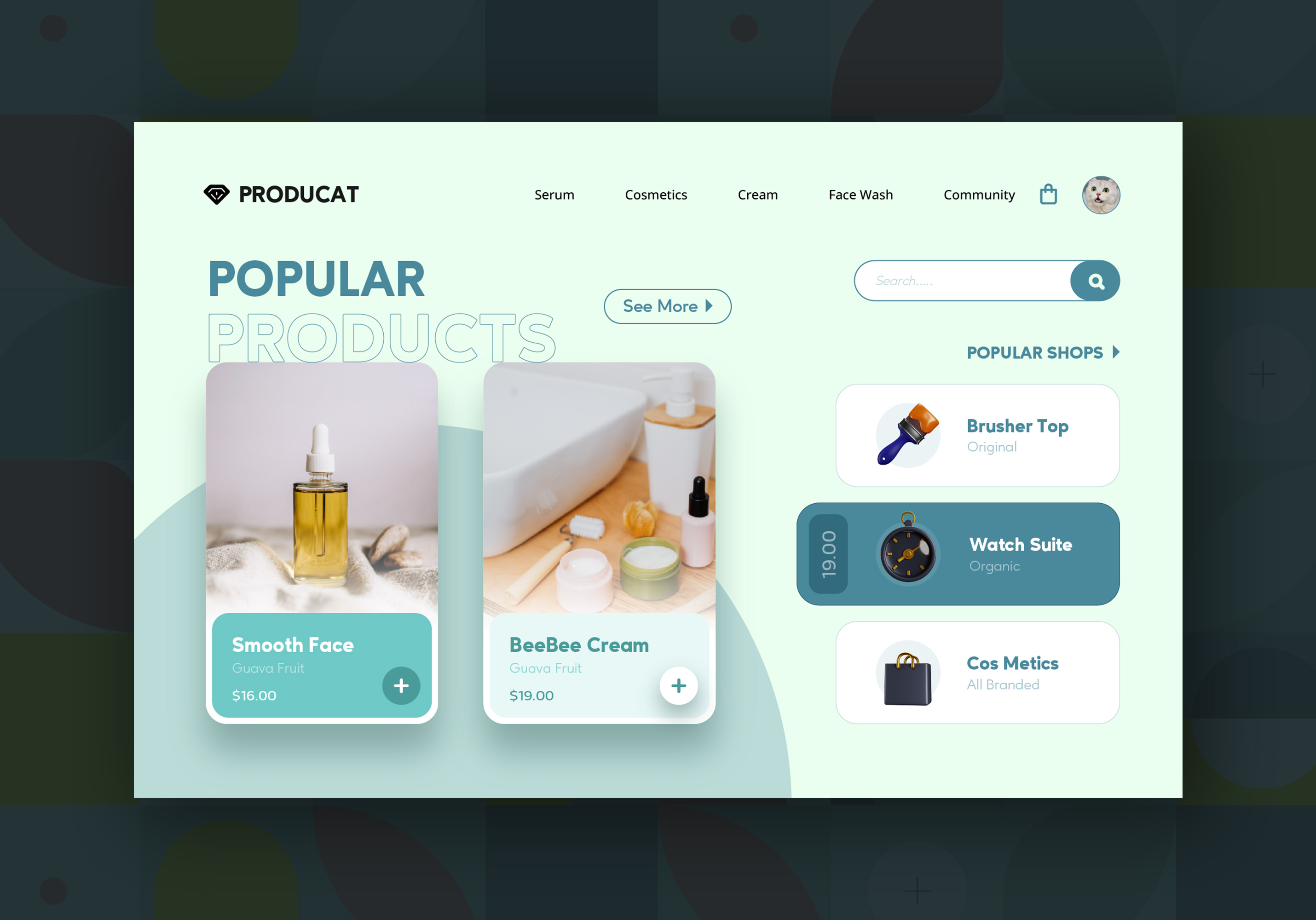 Example of Beauty & Cosmetic Brand UI Design