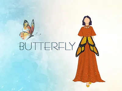 Butterfly inspired Fashion Illustration butterfly design fashion fashion design fashion illustration graphic design illustration vector illustration