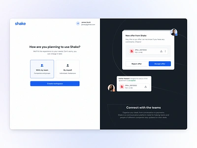 Shake - Register create account create workspace login login screen onboarding ui onboarding web product design saas login saas register sign up sign up form sign up page sign up saas sign up screen sign up web