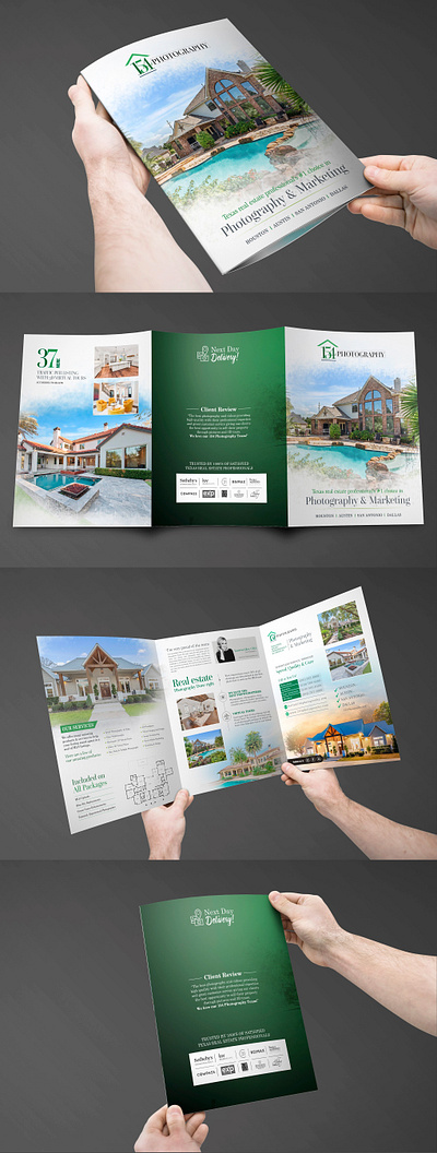 6-Page Z-Fold Flyer for Real Estate Photography Company branding brochure brochure design catalogue design flyer graphic design illustration logo print