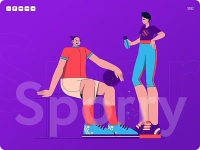 Sporry figma fitness gym illustration illustrations illustrator pack sport traning vector website