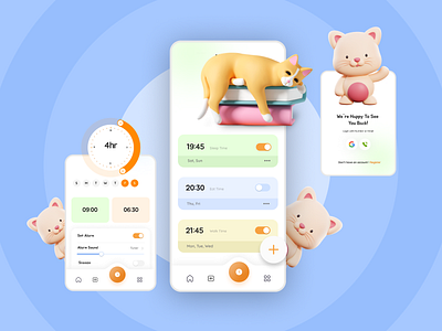 Cat’s Wellness Routine: Mobile App ᓚᘏᗢ 🐈 app animation app ui apps for cat care app cat app cat wellness app creative creativepeoples figma animation general cat care master creationz mobile app mobileapp design motion graphics pet care pet routine ui ui design