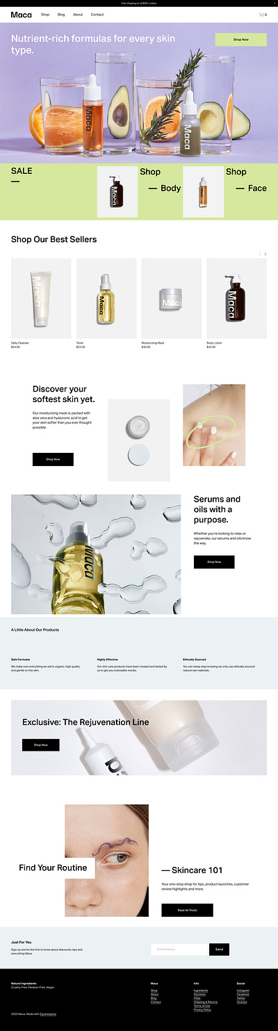 Maca - Website Template - Squarespace blog clean cms color concept event landing page marketing minimal minimalist mobile popular portfolio responsive template theme ui ux web design website