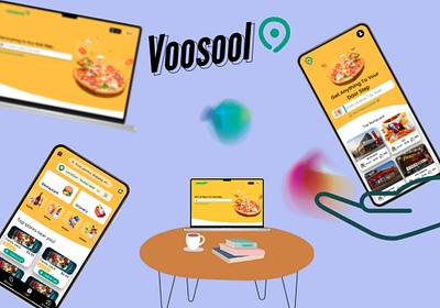 Voosool Food delivery app and website design branding graphic design logo mobile app ui ux design