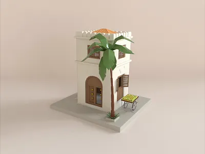 Zanzibar House 3d 3danimation animation c4d cinema4d illustration motion graphics octane vector