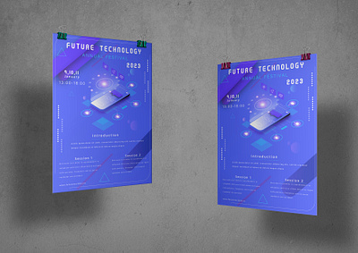 Flyer of festival flyer graphic design technology vector