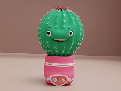 Cartoon cactus 3d 3d design 3d ilustration 3dart