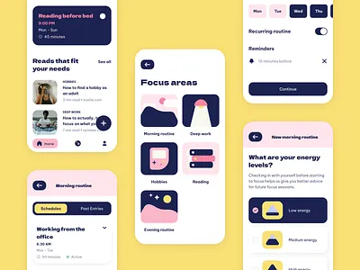 Glo - Focus and Productivity App app behavior bold colorful colors concept design focus illustration ios mobile app productivity ui ui design ux ux design