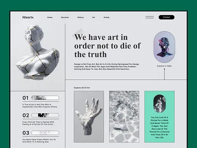 Art Web Interface art art web interface art website artist digital art header hero header hero section homepage interface landing product design site sketch uidesign userinterface uxui web web site webpage