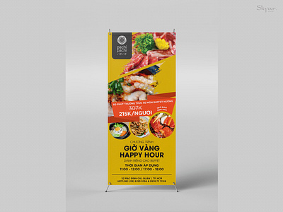 Pachi Pachi Happy Hour Standee food and beverage graphic design pachi pachi restaurant standee standee design yakiniku