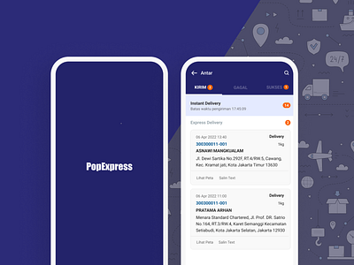 PX Delivery Courier App android app courier dailyui delivery homepage design illustration indonesia mobile ui ux