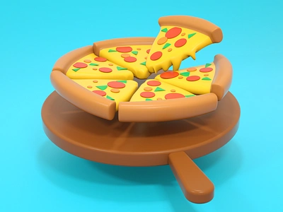 Pizza Peperon 3d 3d design 3d designer art branding burger cheese cinema 4d design eat flour food graphic design illustration meat peper peperon pizza red ui