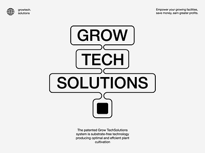 GrowTech Solutions agriculture agrotech animation bio technology biotech brand identity clean corporate identity eco grow lines logo design minimalism motion graphics plants redis shapes tech company typography