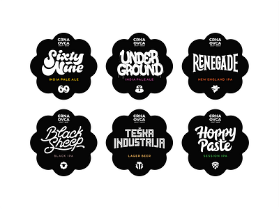 Black Sheep labels beer label branding craft beer design font graphic design icon icon set illustration ipa letters logo mark typo vector