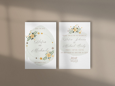 Wedding invitation graphic design invitation vector watercolor wedding