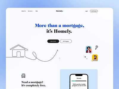 Homely - Mortgage system handrawing landing loan mortgage system system ui ux