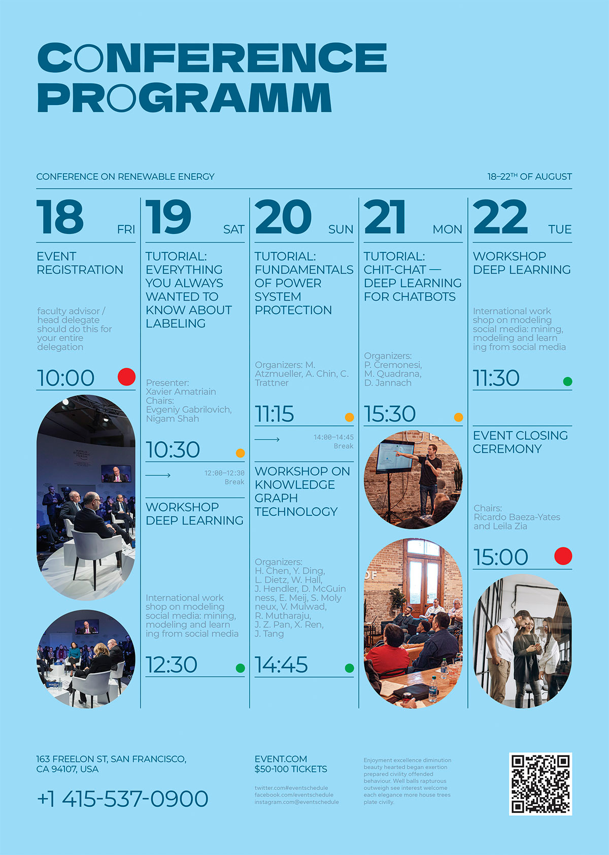 Conference Program Poster business calendar conference event flyer invitation layered meeting poster psd schedule template vector workshop