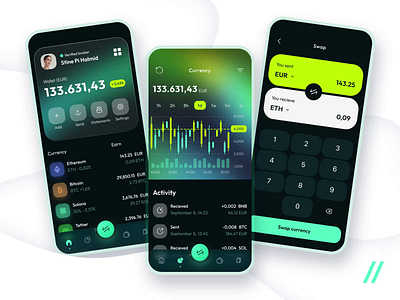 Wallet Mobile IOS App android animation app banking blockchain convert crypto cryptocurrency dashboard design ewallet interface ios mobile mobile app motion transactions ui ux wallet