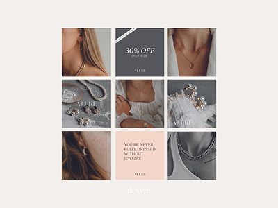 Brand Design / Social Media for a german jewellery brand aesthetic brand concept branding concept design feed layout graphic design instagramfeed jewellery logo logo design social media typography