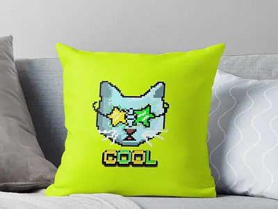 Beautiful cat pixel graphic pillow animal character animal lovers branding cat cat lovers character cute cat design digital draw digital drawing graphic design illustration illustration animal illustration character kitten logo pixel pixel character product design stars