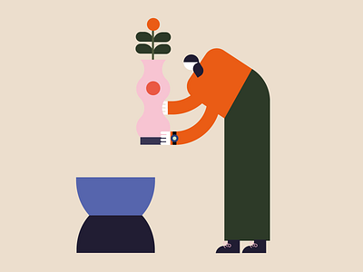 2023 Calendar: February art calendar ceramics design digital illustration monthly nature plants poster pot potter pottery vase