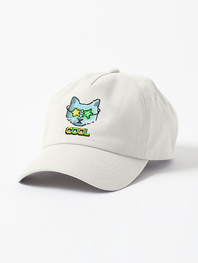 Hat with the cute cat head animal character animal illustration animation branding cat cat lovers character character design cute cat design graphic design illustration illustration character kitten logo pixel art pixel character product design star ui