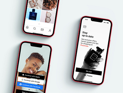 OnBoarding & Product Page of 'A feminine Online Store' app design ui ux