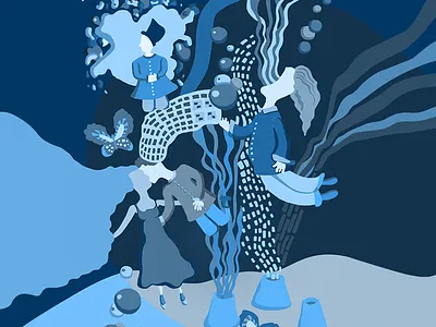 Dreamy world 2 2d abstract art artwork blue color creative design digital digital art digital illustration dream flat graphic design illustration illustration art illustrator inspiration vector