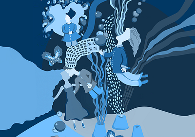 Dreamy world 2 2d abstract art artwork blue color creative design digital digital art digital illustration dream flat graphic design illustration illustration art illustrator inspiration vector