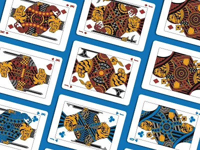 Faces branding card game illustration playing cards vintage