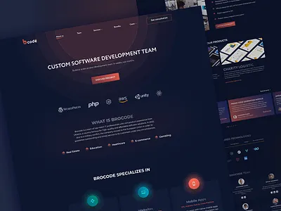 Bro-Code | Website Design barcode brocode landing page design responsive design ui design ux design website design