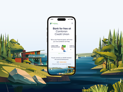 Cambrian — Mobile bank account banking credit union design finance illustration iphone mobile product user experience user interface web app website