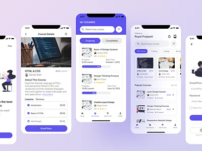 E-Learning Mobile App app design dashboard design e learning mobile app education app educational dashboard elearning elearning app mobile app mobile app design online course app online education ui uiux ux