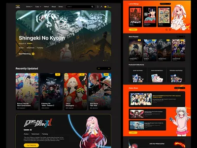 Grow with anime website design animation anime attackontitan branding design graphic design illustration landing page naruto onepiece ui ux webdesign