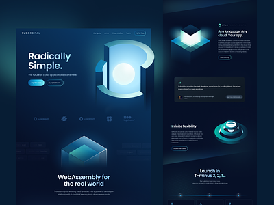 Suborbital Website 3d design futuristic glow graphic design interface isometric landing page machine ui user experience ux web web illustration website