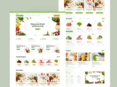 E-commerce Grocery Website delivery website ecommerce food delivery grocery grocery homepage grocery shop grocery store grocery website landing page minimal design online delivery service online shop organic organic food popular shot super shop uiux vegetable website website designer