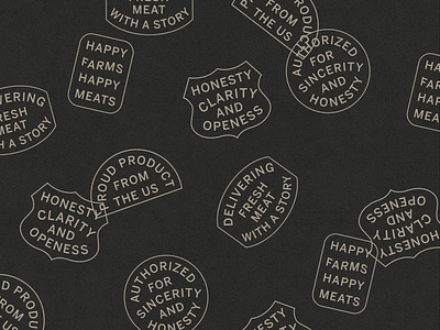 Honest Meats: Secondary Elements authentic badge badges branding butcher design farm meat packaging retro type typography vector
