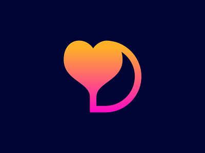D letter, love mark logo design brand identity branding colorful logo creative logo d design flat flat logo illustration letter logo logo logos love mark minimalist