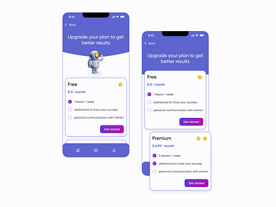 Upgrade subscription plan 3d mobile design plans subscribe ui