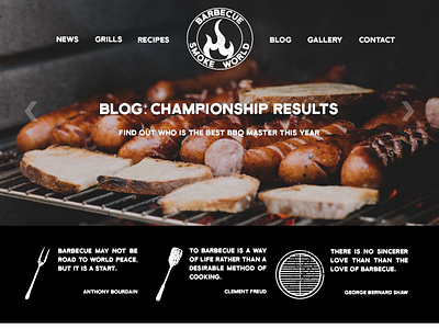 Barbecue Smoke World - Website design bbq black food landing page meat ui web design website