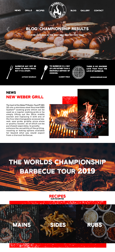 Barbecue Smoke World - Website design bbq black food landing page meat ui web design website