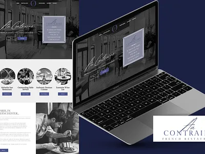 French Restaurant Web Design branding design graphic design illustration logo typography ui vector web design