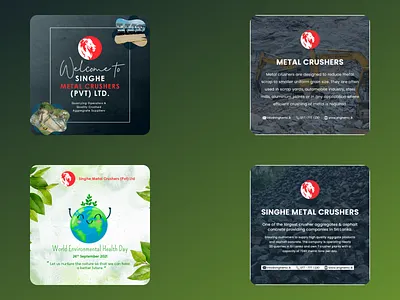 Singhe Metal Crushers branding canva design facebook inforgraphics instgram posters social media manager social media marketing