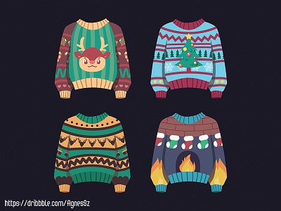 Ugly Christmas sweater collection cartoon character christmas cute design holiday season ugly ugly christmas sweater winter xmas