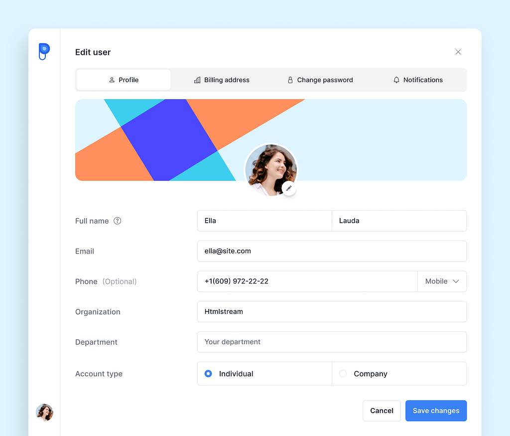 Edit User Modal - Preline UI Figma by Zafar for htmlstream on Dribbble