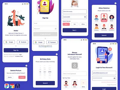 Kidibo (Baby Diaries) login login page register registeration sign in sign in page sign up sign up page social media ui ux
