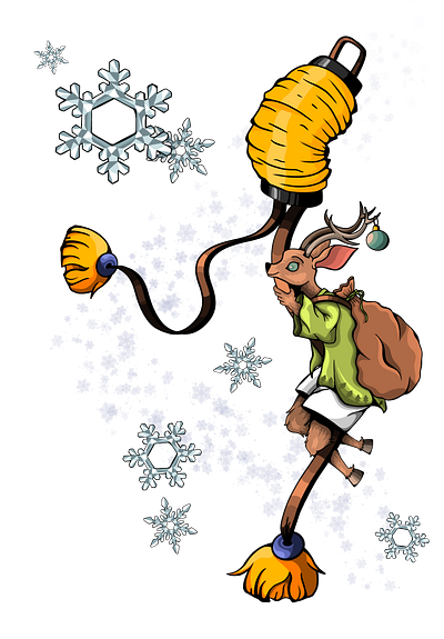Reindeer Lantern christmas color digital art graphic design ill illustration lantern reindeer snow